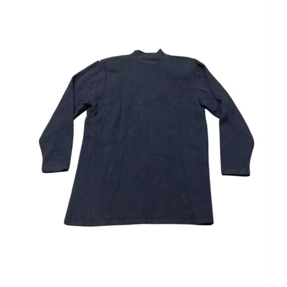 Vintage Women’s Koret Argyle Sweater Floral Navy Pink Medium - Picture 2 of 6